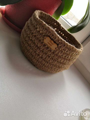 Корзинка из джута, интерьерная корзина