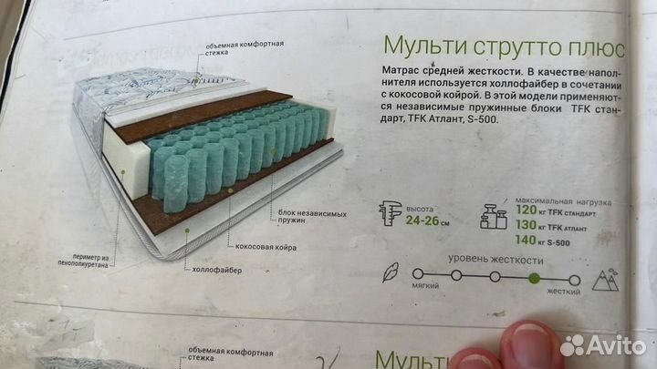 Матрац струтто плюс Атлнат 180/200 160/200