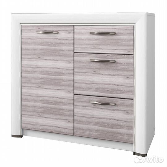 Тумба 1D3S, olivia, цвет вудлайн крем/дуб анкона