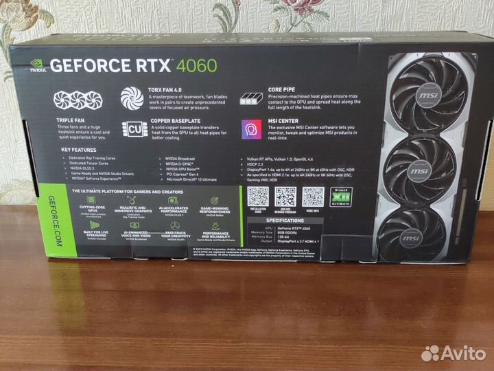 Новая MSI RTX 4060 ventus 3x 8Гб, 3-х вент