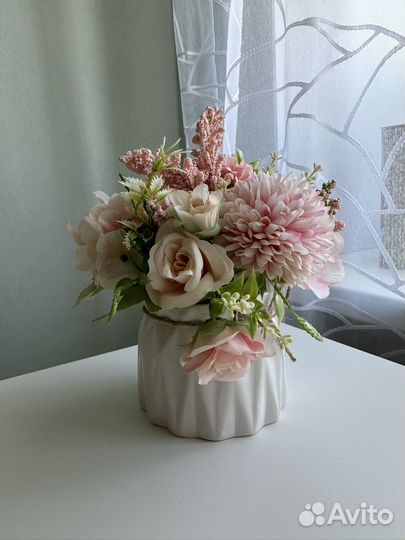 Букет для декора цветы искусственные розовые