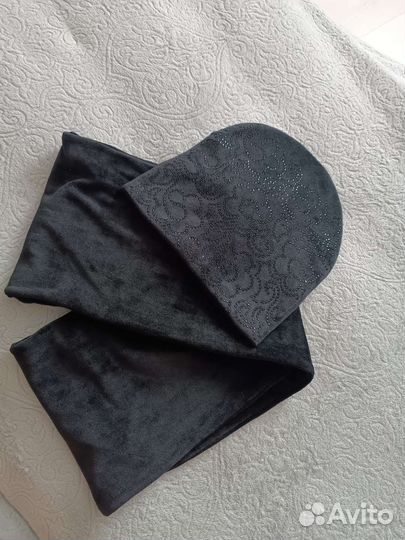 Комплект шапка и снуд женский