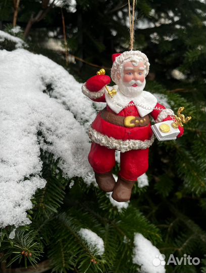 Ватная елочная игрушка ручной работы