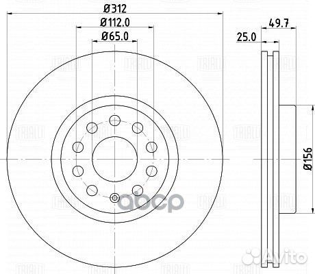 Диск торм. для а/м Skoda Octavia A7 (13) /VW Ti