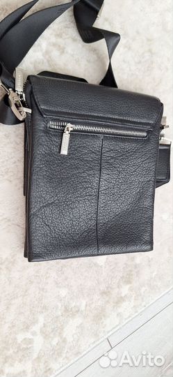 Мужская кожаная сумка через плечо натуральная