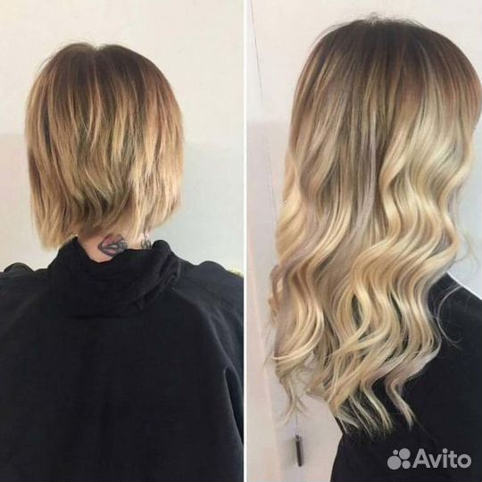 Наращивание волос славянка премиум