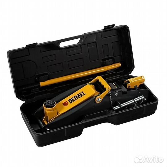 Домкрат подкатной Denzel, 2,8 т, 135-385 мм, в кей
