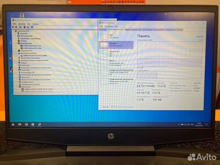 Игровой HP Pavilion Gaming 15-dk i5 9300H GTX 1050