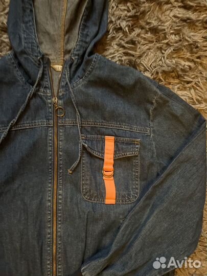 Джинсовая женская куртка george с резинками 48