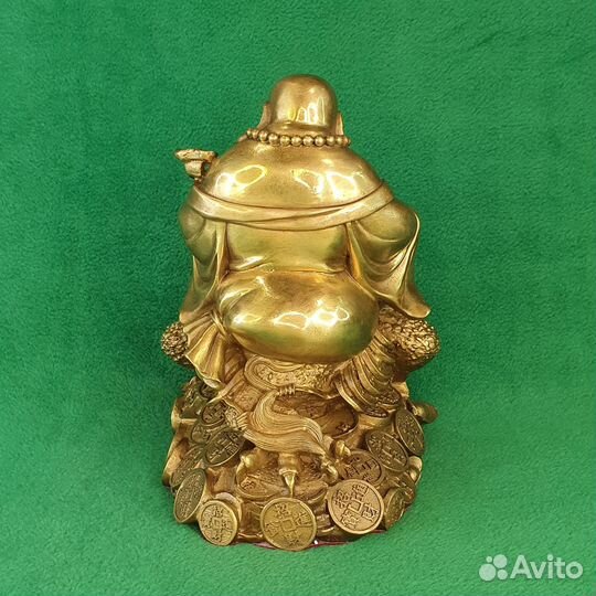 Статуэтка из бронзы Хотэй на жабе малый. Фен-шуй