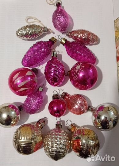 Елочные игрушки СССР для маленькой ёлочки лотом