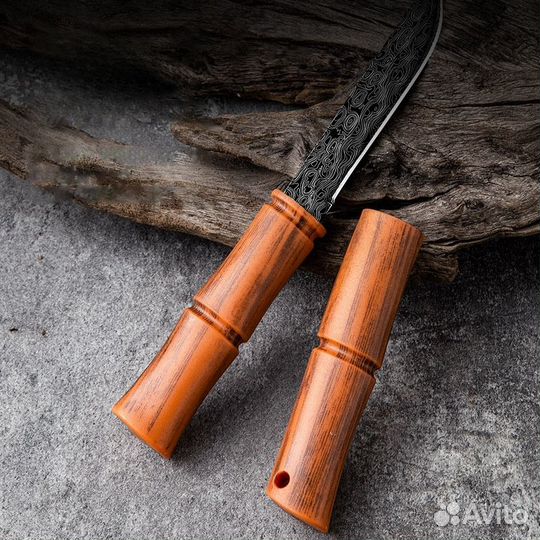 Нож туристический коричневый бамбук-zjd-16