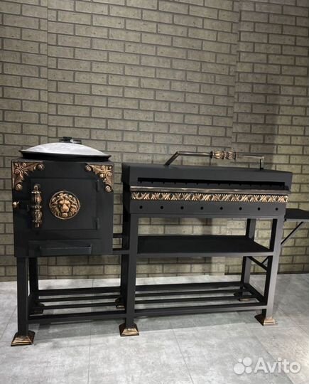 Мангальный комплекс с печью для казана