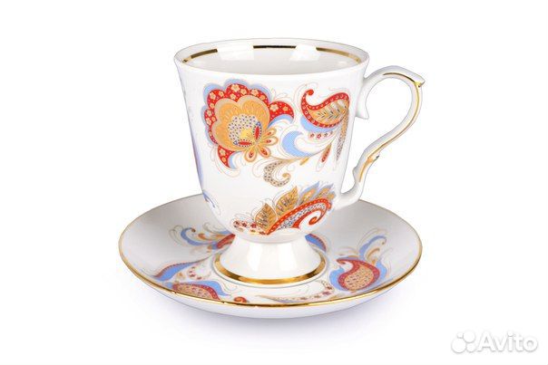 Чайная пара, Бокал с блюдцем - Дулево Фарфор