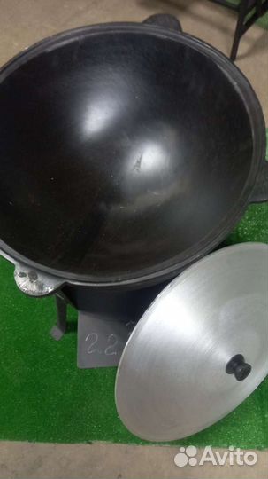 Казан чугунный 22 литра с печкой