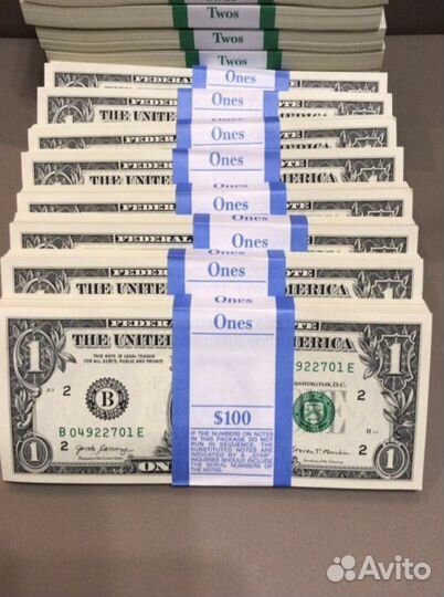 Банкнота 1 доллор (пресс,новые по номерам)