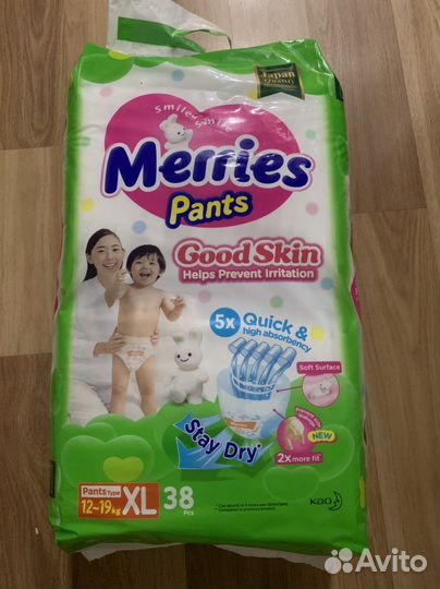 Подгузники трусики merries l, xl