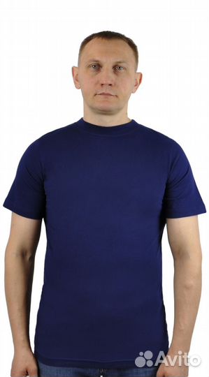 Футболка х/б трикотажн. синяя