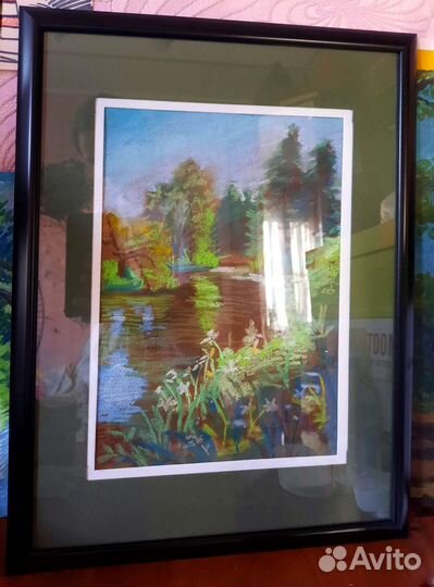 Картина пастелью пейзаж Павловск