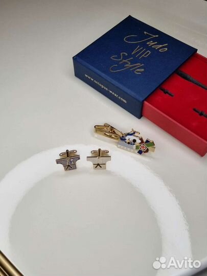 Подарочный набор Дзюдо: зажим для галстука/запонки