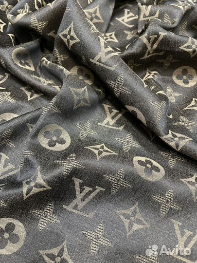 Кашемировый палантин Louis Vuitton черный новый