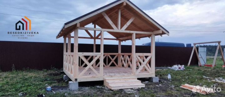 Беседка. Натуральное дерево. Доставка