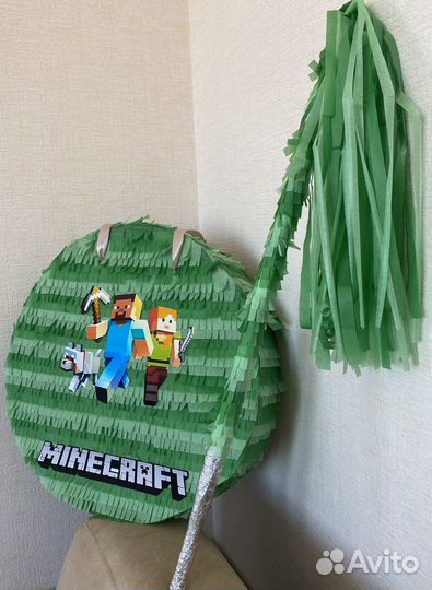 Пиньята майнкрафт+палка для разбивания