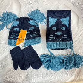 Комплект: шапка, варежки, шарф для детей