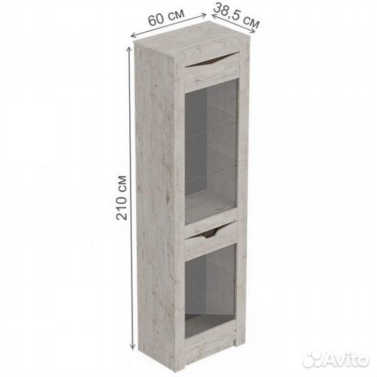 Витрина Соренто дуб бонифаций / кофе структурный м