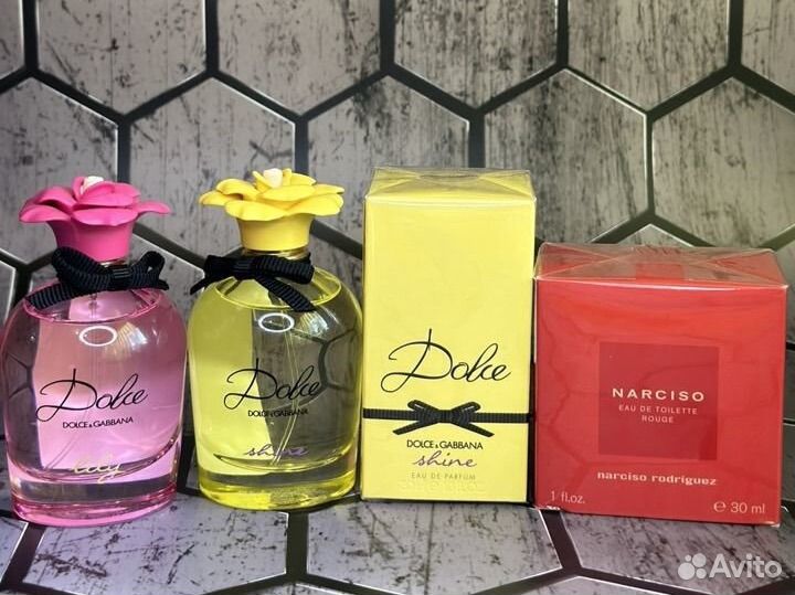 Dolce gabbana lily, shine, narciso rodriguez rouge