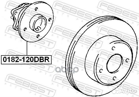 0182-120DBR Ступица колеса зад прав/лев Feb