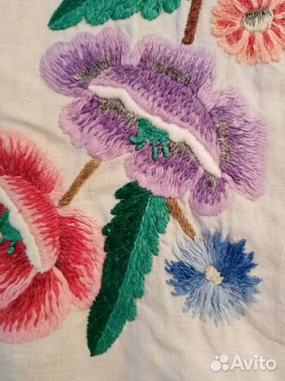 Льняной винтажный накомодник. Салфетка