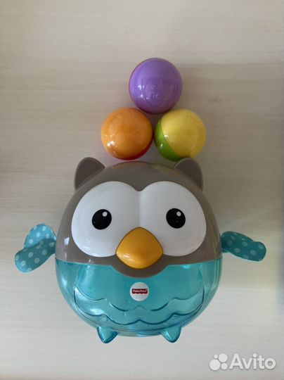 Сова неваляшка погремушка с шариками fisher price