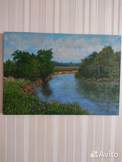 Картина маслом на холсте пейзаж, авторская работа
