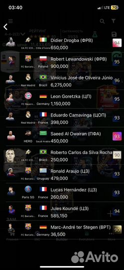 Состав EA FC 24 (tots Vinicius)