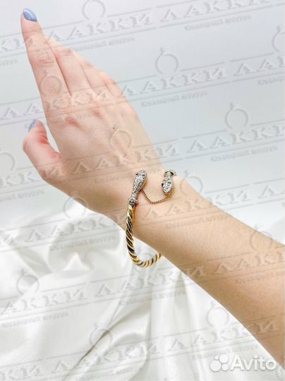 Золотой браслет с бриллиантами 750 / 18.31 гр