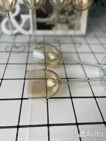 Калининские желтые бокалы фужеры стекло