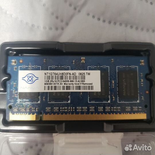 Оперативная память ddr2 для ноутбука, объёмом 1 гб