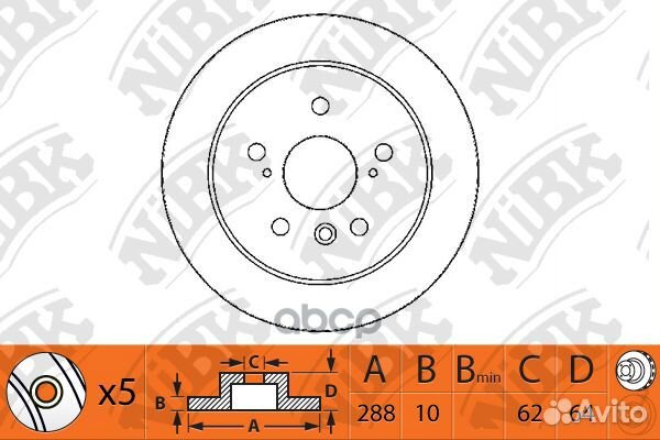 Диск тормозной зад RN1223 NiBK