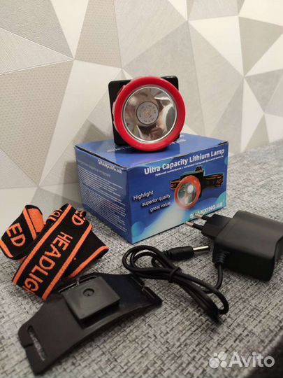 Фонарик налобный, коногонка для рыбалки, охоты