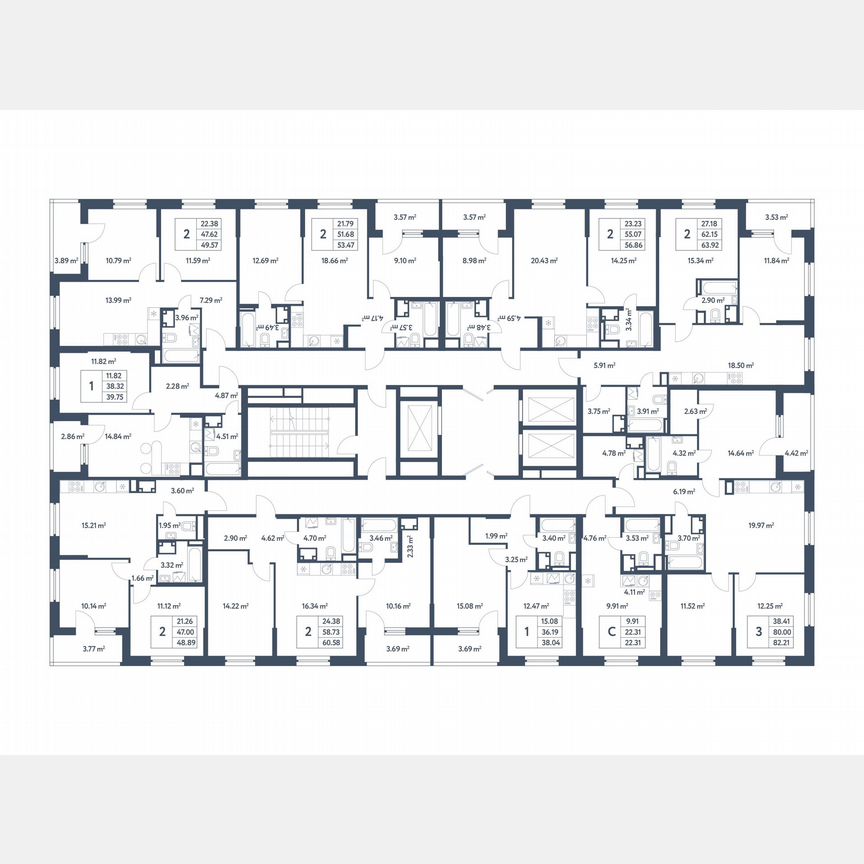 2-к. квартира, 53,5 м², 17/25 эт.