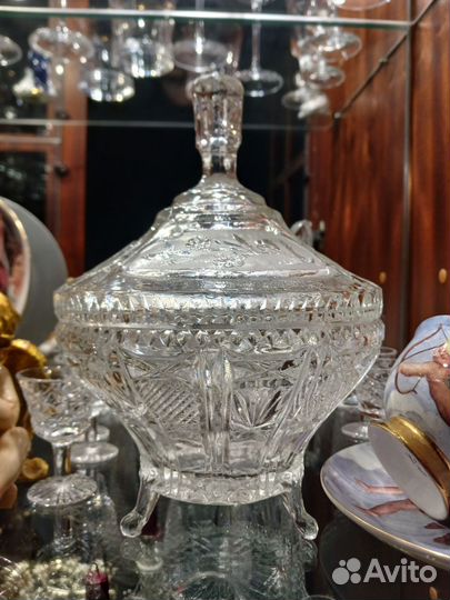 Хрустальная конфетница ваза