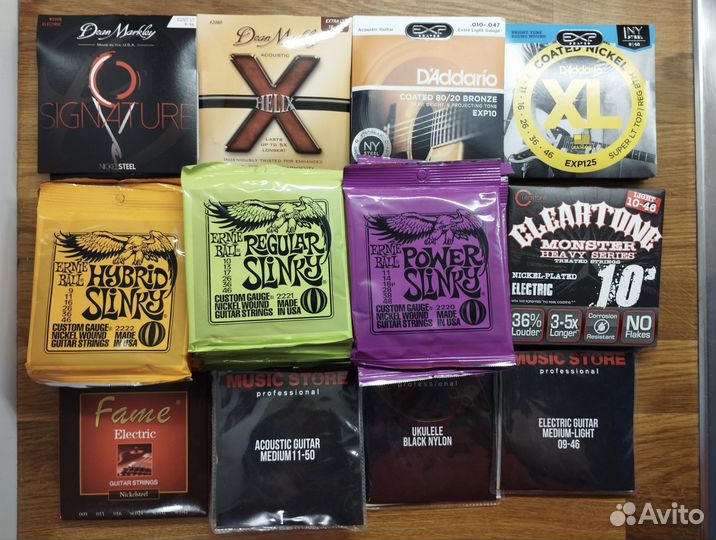 Струны D'addario, Dean Markley, Ernie ball