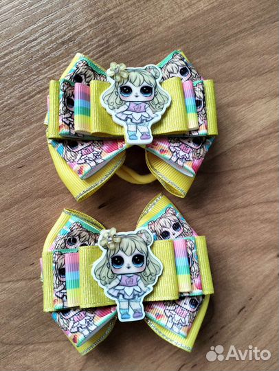 Заколка для волос на резинке бант лол