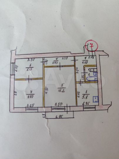 2-к. квартира, 52 м², 2/3 эт.