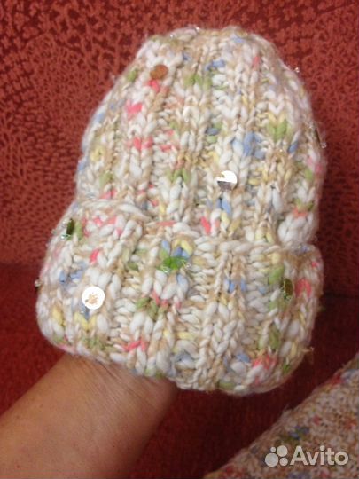 Комплект шапка с шарфом для девочки