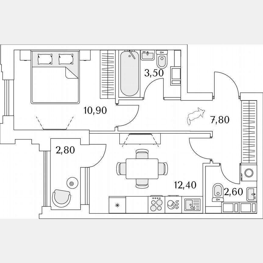1-к. квартира, 66,5 м², 13/13 эт.