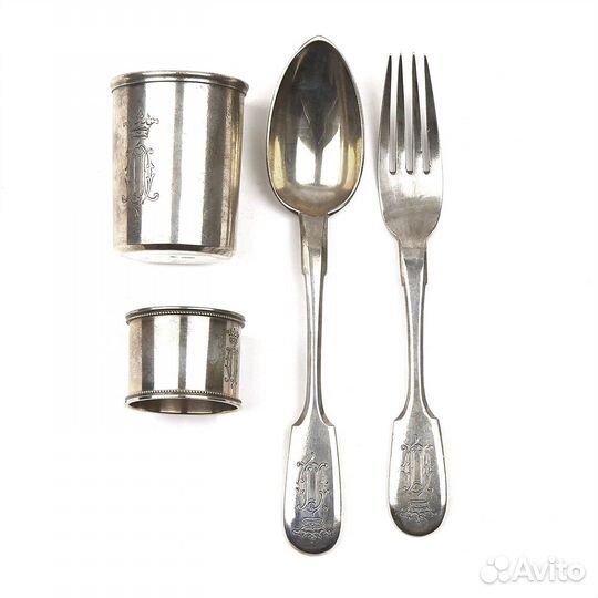 Старинный серебряный набор 