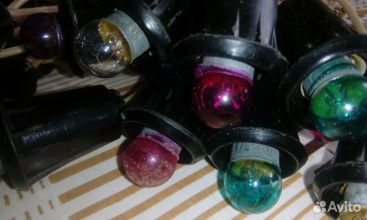 Раритет елочная гирлянда СССР 50х годов. Светится