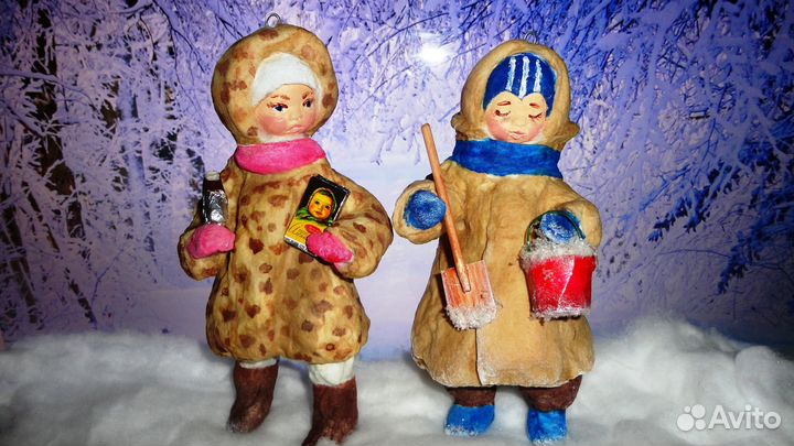 Ватные елочные игрушки